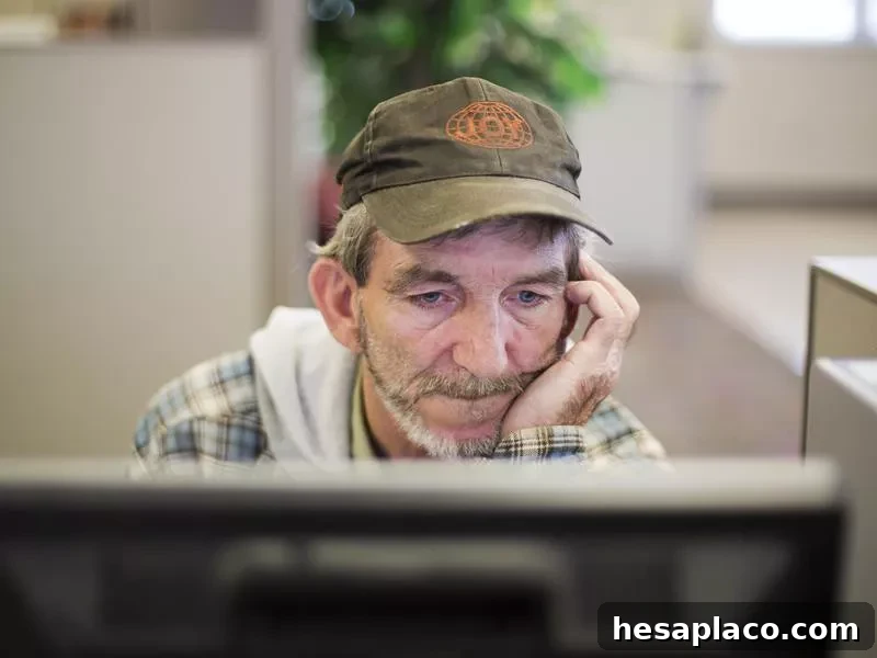 Unemployed worker at Kentucky Career Center in Harlan, Kentucky