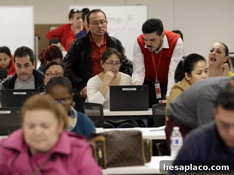 Workers apply for unemployment benefits in Los Angeles