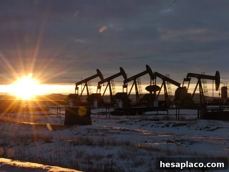 Oil rigs in North Dakota