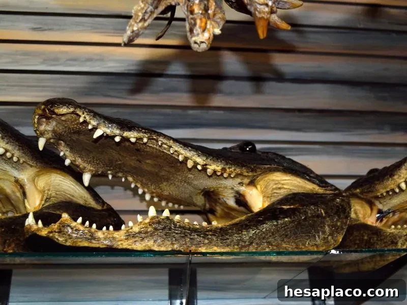 Mounted alligator