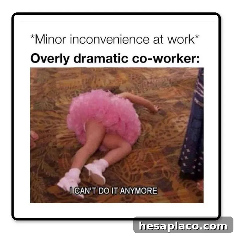 Dramatic co-worker