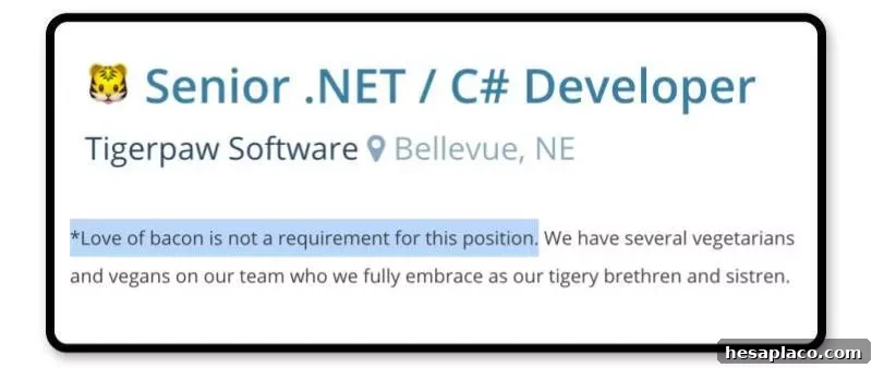 Bacon job listing
