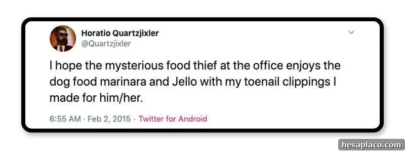 Warning about stealing food