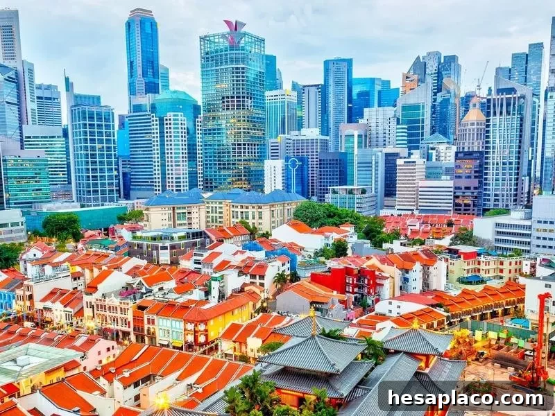 Singapore Chinatown and financial district