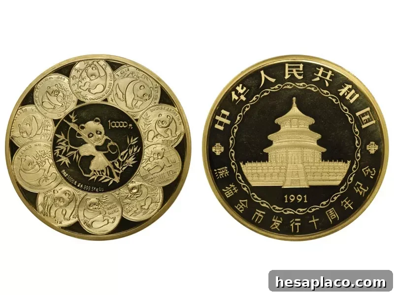 1991 Gold 10,000 Yuan Coin