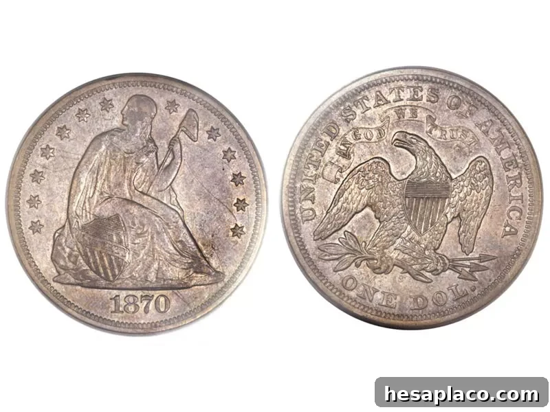 1870-S Seated Liberty Silver Dollar