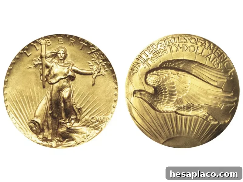 1907 Saint-Gaudens Ultra High Relief Double Eagle Lettered Edge