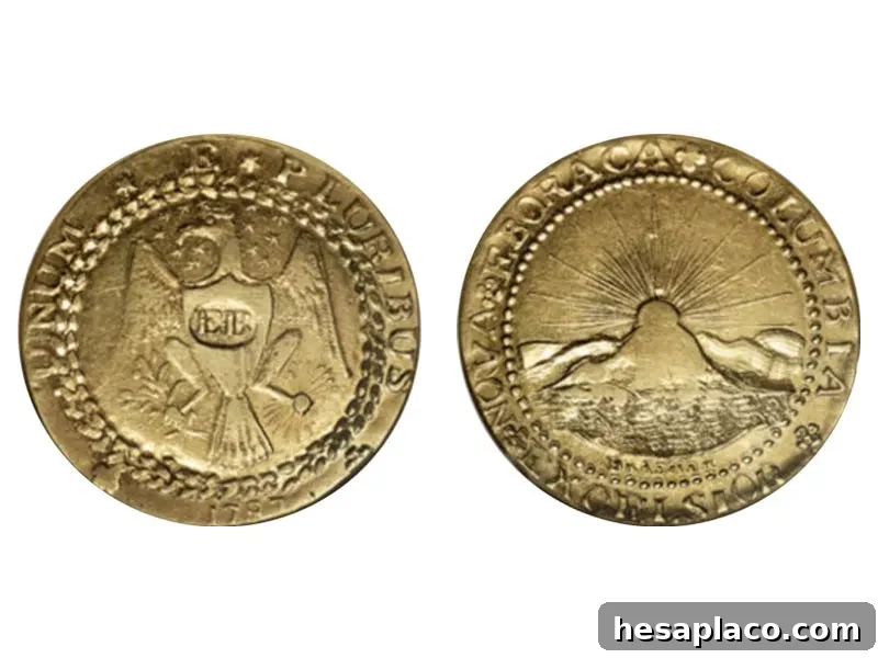 1787 Brasher Doubloon EB on Breast