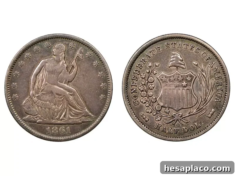 1861 Confederate States of America Half Dollar