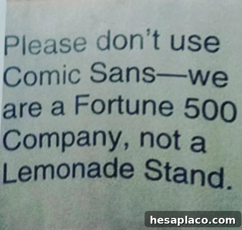No Comic Sans
