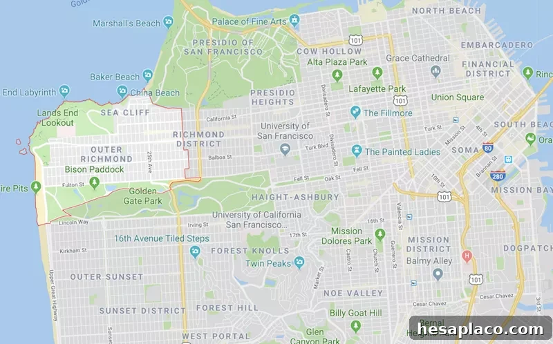 San Francisco 94121 map