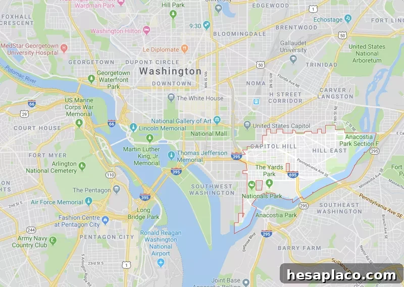 Washington DC map