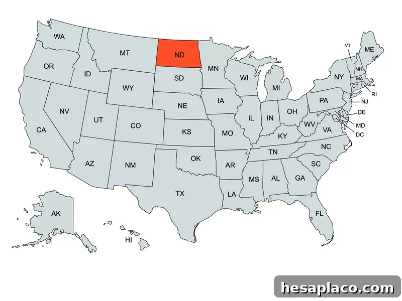 North Dakota Education Map