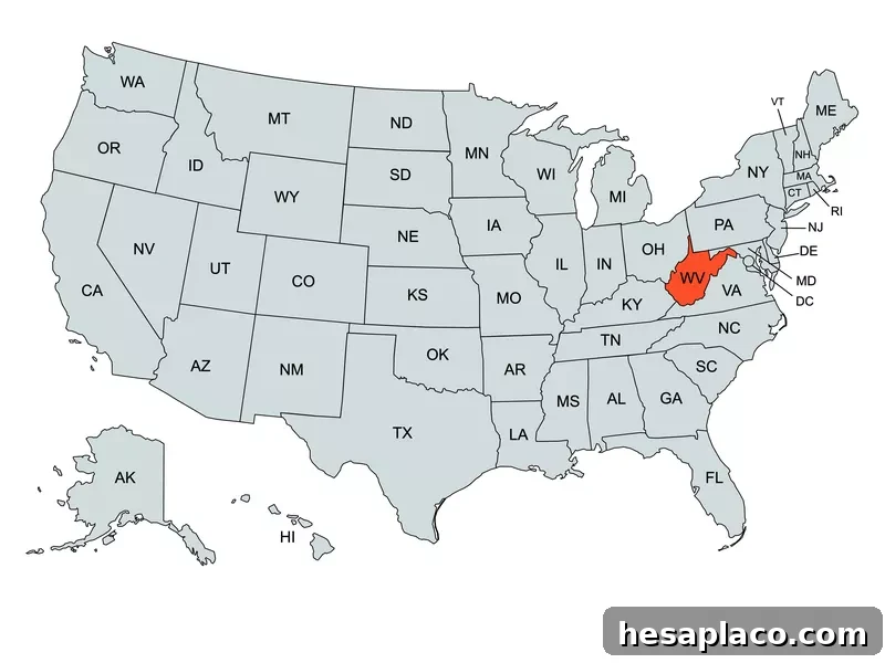 West Virginia State Map
