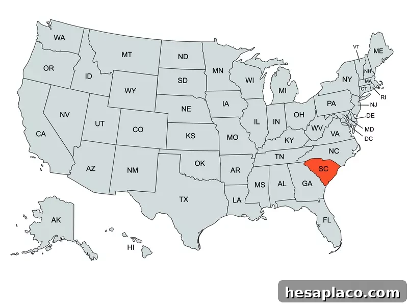 South Carolina Map