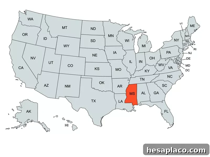Education Map of Mississippi
