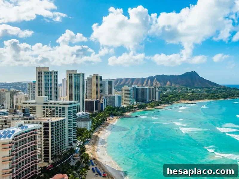 Waikiki Beach and Diamond Head Crater