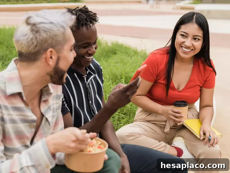 Students on college campus