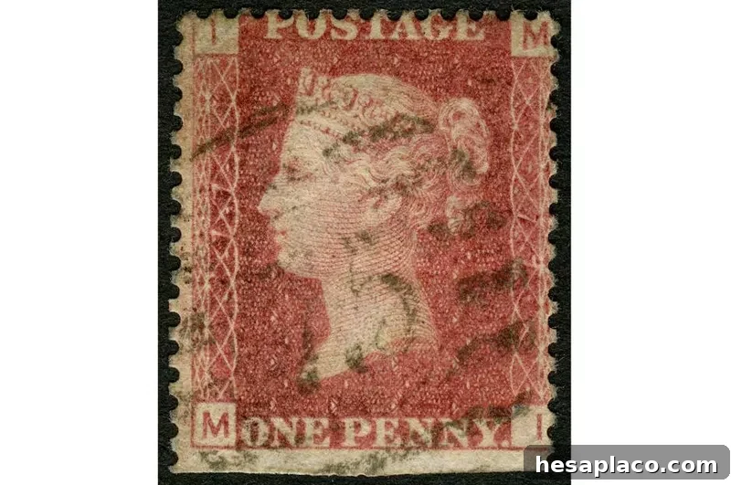 UK 1863 Penny Red Plate 77