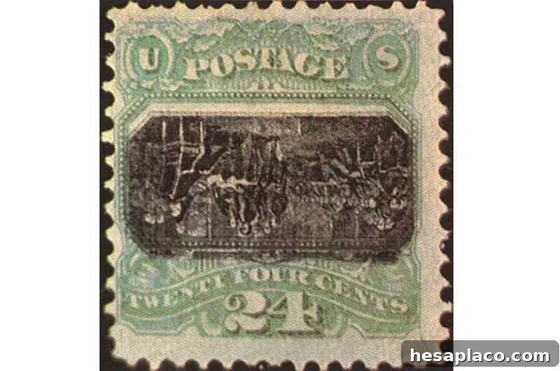USA 1869 24 Cents Inverted Center Declaration of Independence