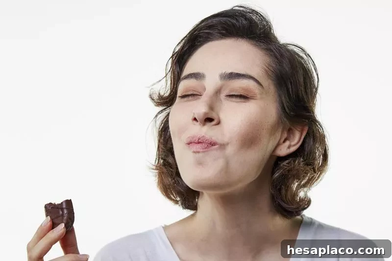 Girl eating chocolate