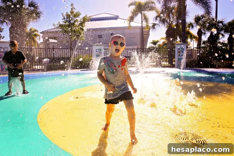 Kids in water park