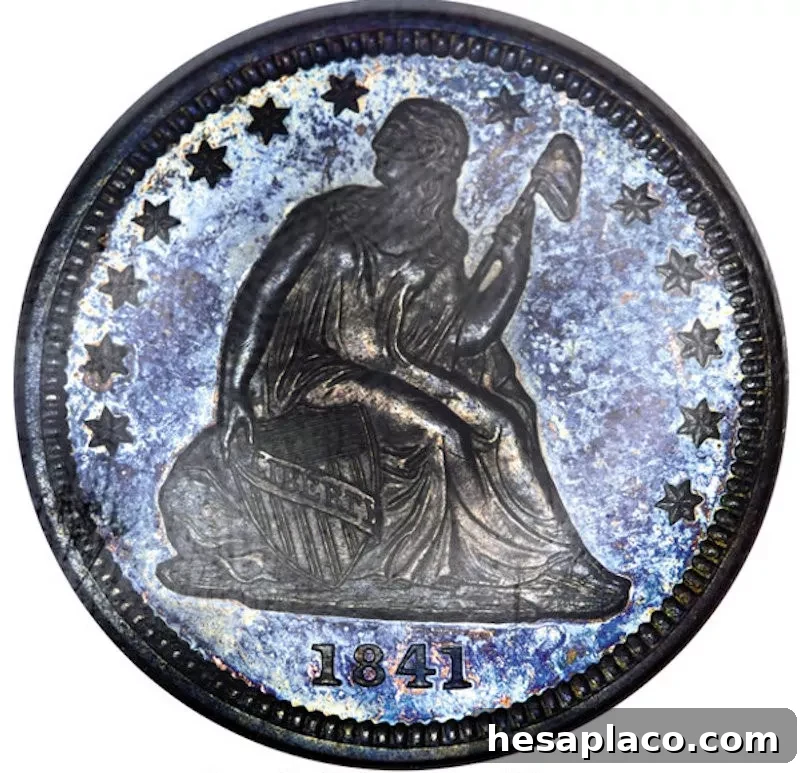 1841 Proof Liberty Seated Quarter