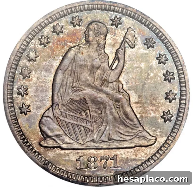1871-CC Liberty Seated Quarter