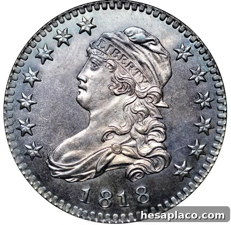 1818 B-8 Capped Bust Quarter