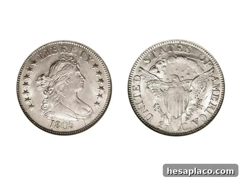 1805 B-2 Draped Bust Quarter