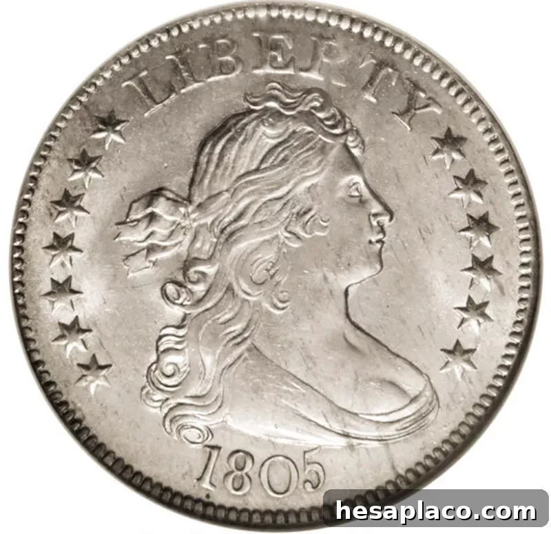 1805 B-2 Draped Bust Quarter