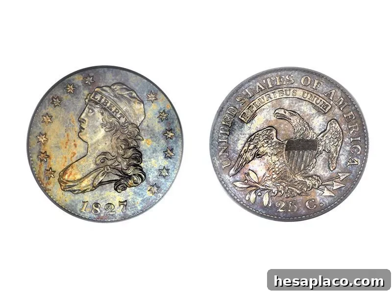 1827/3/2 Capped Bust Quarter