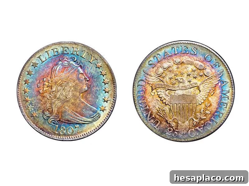 1807 B-2 Draped Bust Quarter