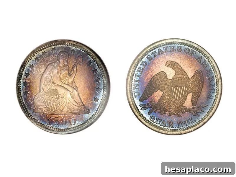 1850 Proof Liberty Seated Quarter