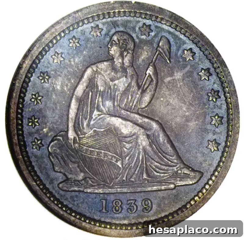 1839 Proof Seated Liberty Quarter
