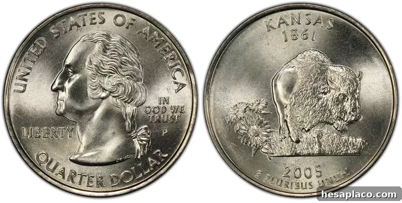 2005 U.S. Filled Die Kansas State Quarter