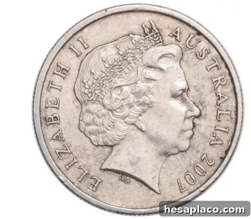 2007 Australian Double Obverse 5 Cent