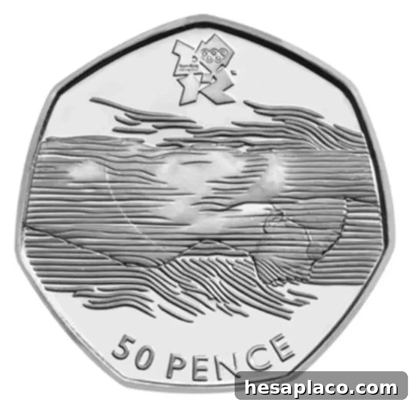2012 U.K. Olympic Swimming 50p