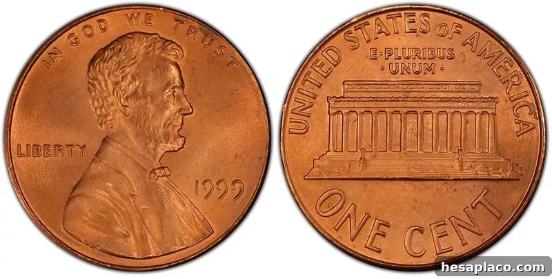 1999 U.S. Wide AM Reverse Lincoln Penny