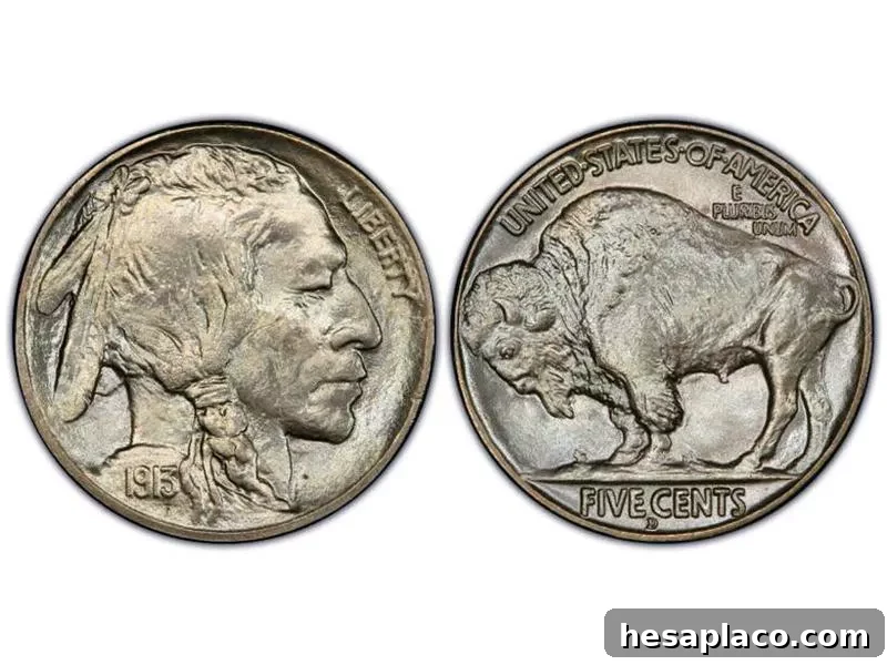 1913-D Buffalo Nickel — Type 2