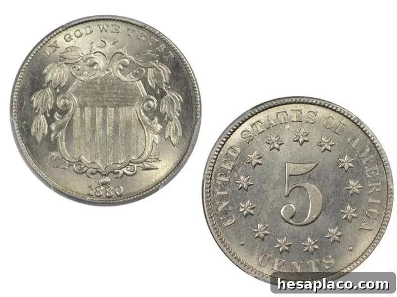 1880 Shield Nickel