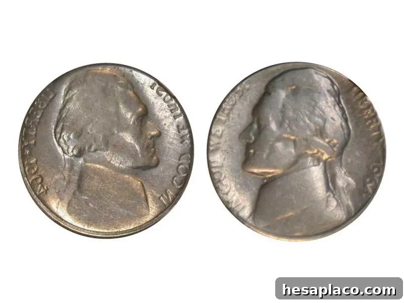 1964 Jefferson Mirror Brockage on Reverse