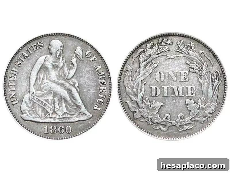 1860 Liberty Seated Dime