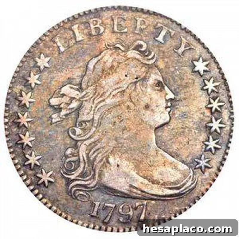 1797 dime face