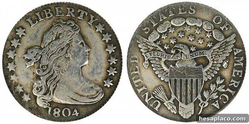1804 14 Star Reverse Draped Bust Dime