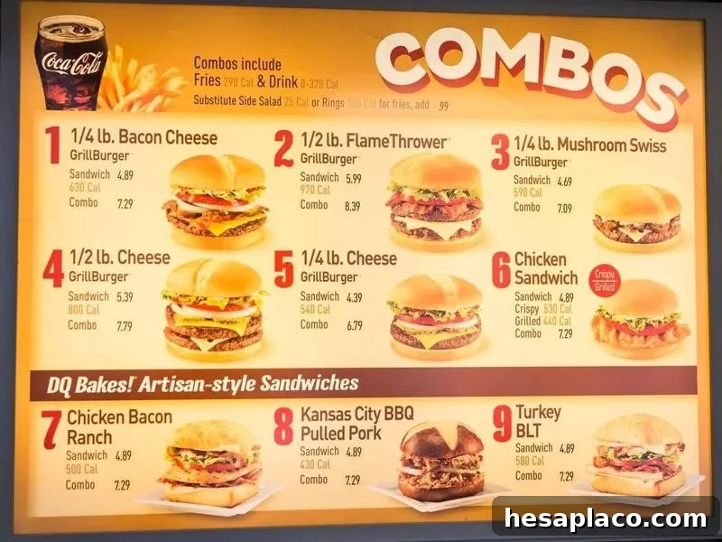 Dairy Queen menu