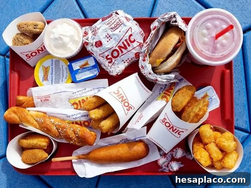Sonic tray of food