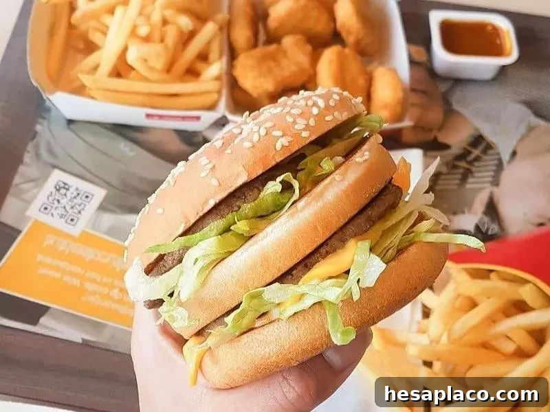 Big Mac, Chicken McNuggets and fries
