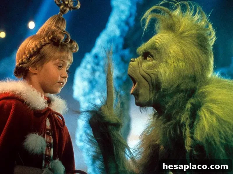 Jim Carrey and Taylor Momsen in How the Grinch Stole Christmas (2000)