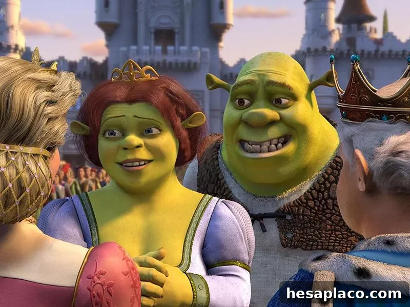 John Cleese, Cameron Diaz, Mike Myers, and Julie Andrews in Shrek 2 (2004)